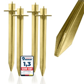 Turinto® 4 x Gold Sturdy Tent Pegs for Safe Camping and Outdoor Experiences - Test2023 [Very Good] - (X4 Gold Strong)