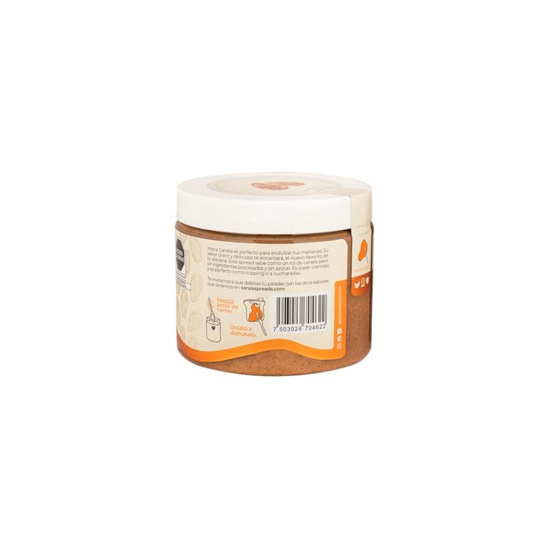 Sarais Crema de Almendra Maca Canela, natural,super-food, nutritiva 430g