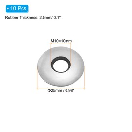 PATIKIL 304 Stainless Steel EPDM Bonded Sealing Washers, 10 Pieces 3/8"x1" Neoprene Rubber Washers Bonded Sealing Gasket for Marine Roof Bolt Supply