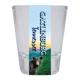Gatlinburg Tennessee Souvenir Great Smoky Mountains Bear Round Shot Glass