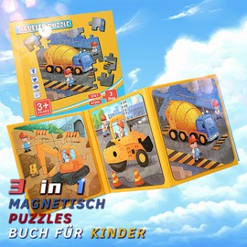 LUMIN TUTU Magnetic Puzzle from 3 Years, 16/20/25 Pieces Children's Puzzle 3-in-1 Magnetic Puzzle & Magnetic Game from 2 3 4 5 Years, Travel Games, Educational Toy and Small Gifts for Children (Work