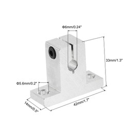 sourcing map 4pcs SK6 Aluminum Linear Rod Rail Shaft Support for 6mm Diameter Shaft, Linear Motion Rail Guides Mounting Bracket for CNC Machine, 3D Printer, Automation Equipment, Silver Tone