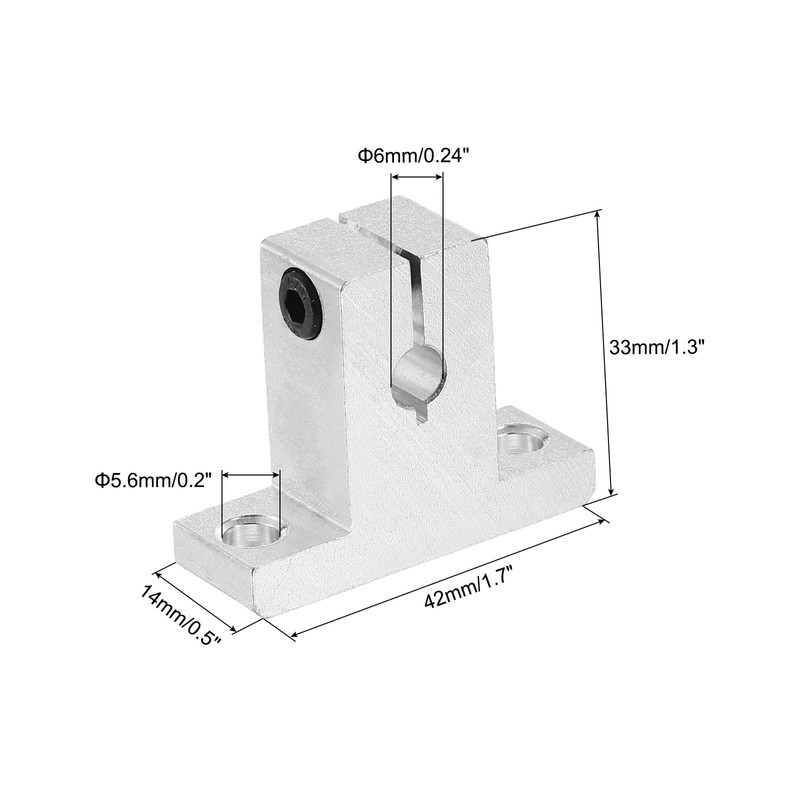sourcing map 4pcs SK6 Aluminum Linear Rod Rail Shaft Support