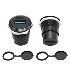 2Pcs USB 3.0 Panel Mount Connector Socket, USB A Female to Female Fixed Pass Through Module with Dustcap, USB 3.0 High Speed Data Extension Coupler Adapter