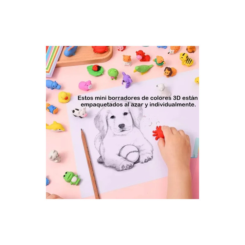 100 Gomas De Borrar De Animales, Material Escolar Para Niños