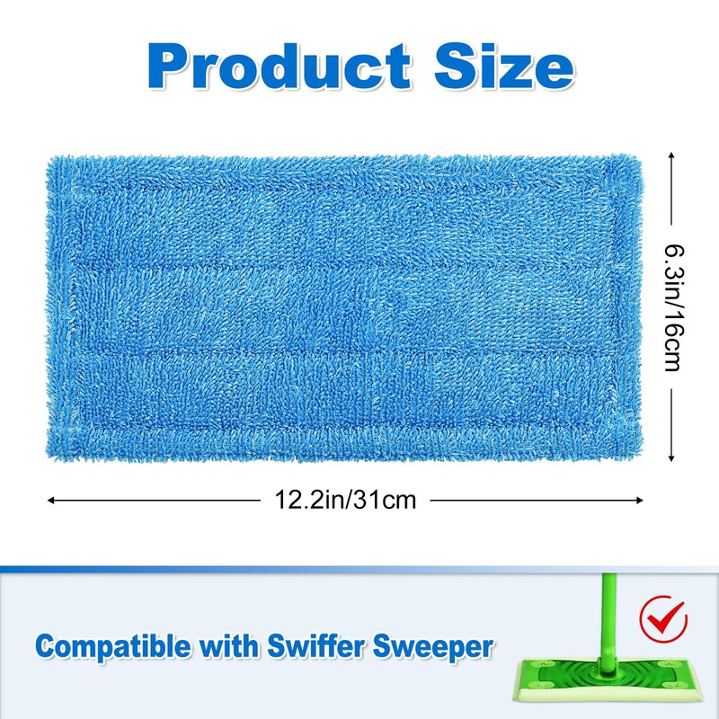 Mop Pads for Flash Speedmop, Microfiber Pads Refills Wet Dry