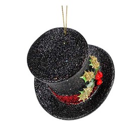 Glenhaven Black Snowman Top Hat Ornament