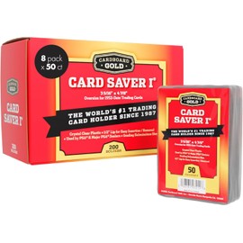 Cardboard Gold Card Saver 1-400 Count - Semi Rigid Card Holder, Trading Card Protectors - PSA-Approved Cardsaver for Baseball, Trading, Sports Cards - Card Sleeves, Binder, & Storage Box Compatible