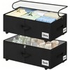 Under Bed Storage with Wheels, 2 Pack Underbed Storage Containers