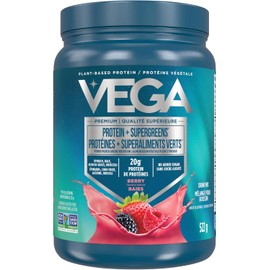 Vega Protein & Greens – Berry, 18 Servings. Plant-Based, Vegan, Non-GMO Pea Protein with Veggies.