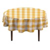silichee Tablecloth Round 60 Inch Yellow Gingham Buffalo Check Plaid