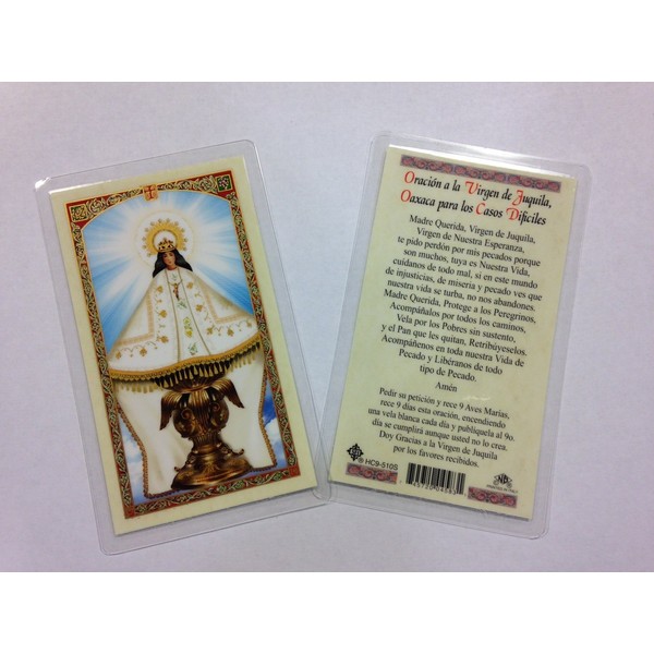 Holy Prayer Cards for The Prayer for Our Lady of Juquila (Oracion a la Virgen de Juquila) Set of 2 in Spanish