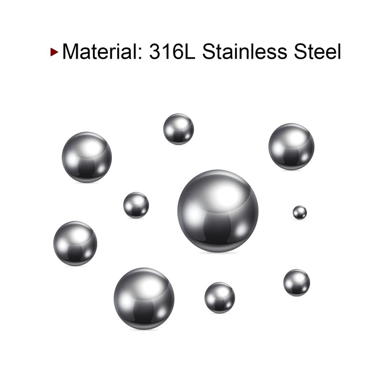 QUARKZMAN Precision Balls 8 mm Diameter 316L Stainless Steel for