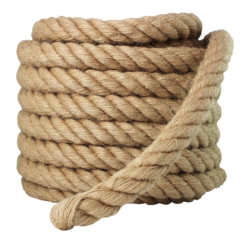 Manila Rope 1-1/2 Inch x 50 Feet, Twisted Thick Rope