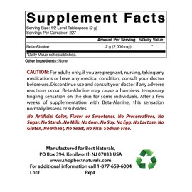 Best Naturals Beta Alanine Pure Powder 1 Pound (1 LB (Pack of 1))