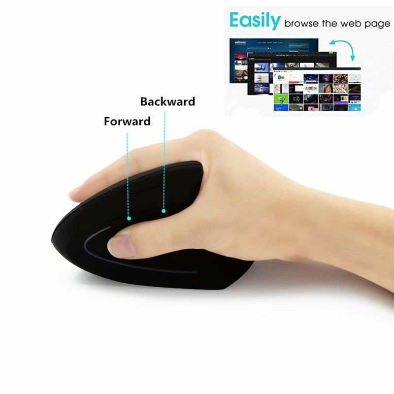 Ergonomic Mouse, Vertical Wireless Mouse 2.4GHz Optical Cordless Computer Mice