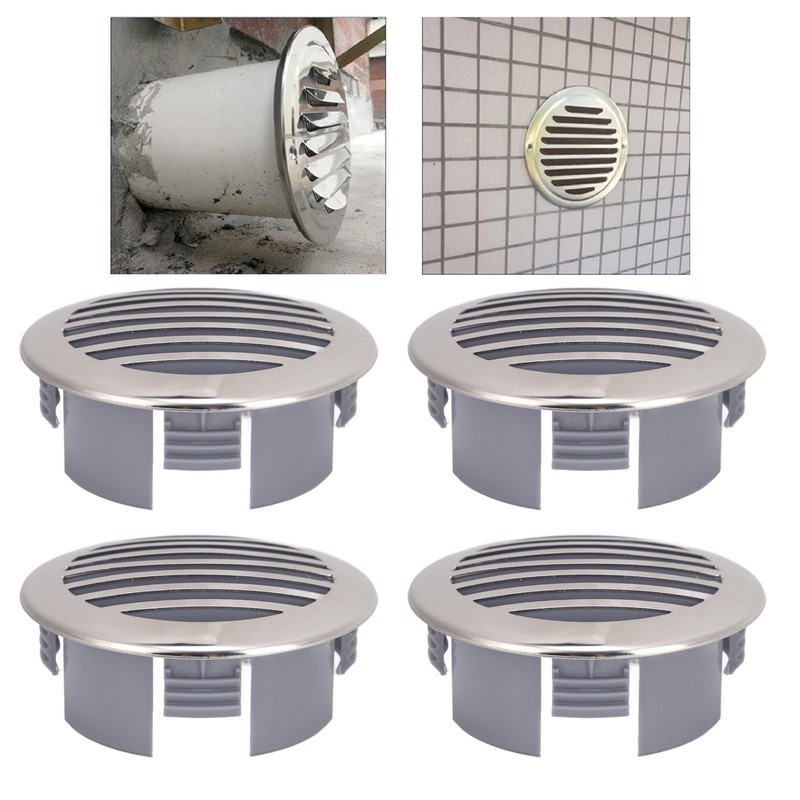 4pcs Stainless Steel Air Vents Louvered Grille Cover Vent Hood