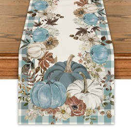 Fall Cucurbit Table Runner Leaf Tablecover Autumn Maple Leaves Table Runner Fall Autumn Harvest Thanksgiving Decor Fall Decoration for Home Party