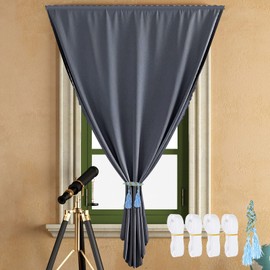 ASelected 100% Portable Blackout Blind, 198x130cm Temporary Velcro Blackout Blinds Stick On Window No Drill Blinds Blackout Curtains for Baby Bedroom Skylight Roof Windows Shades