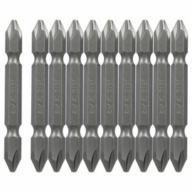 Aracombie 10PCS PH2 Phillips Double Ended Screwdriver Bits, 1/4 Inch Hex Shank, 2.5 Inch / 65 mm Length S2 Steel Tool Accessory
