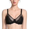 Lemorosy Women's Full Coverage Underwire Lace Unlined Minimizer Bra for