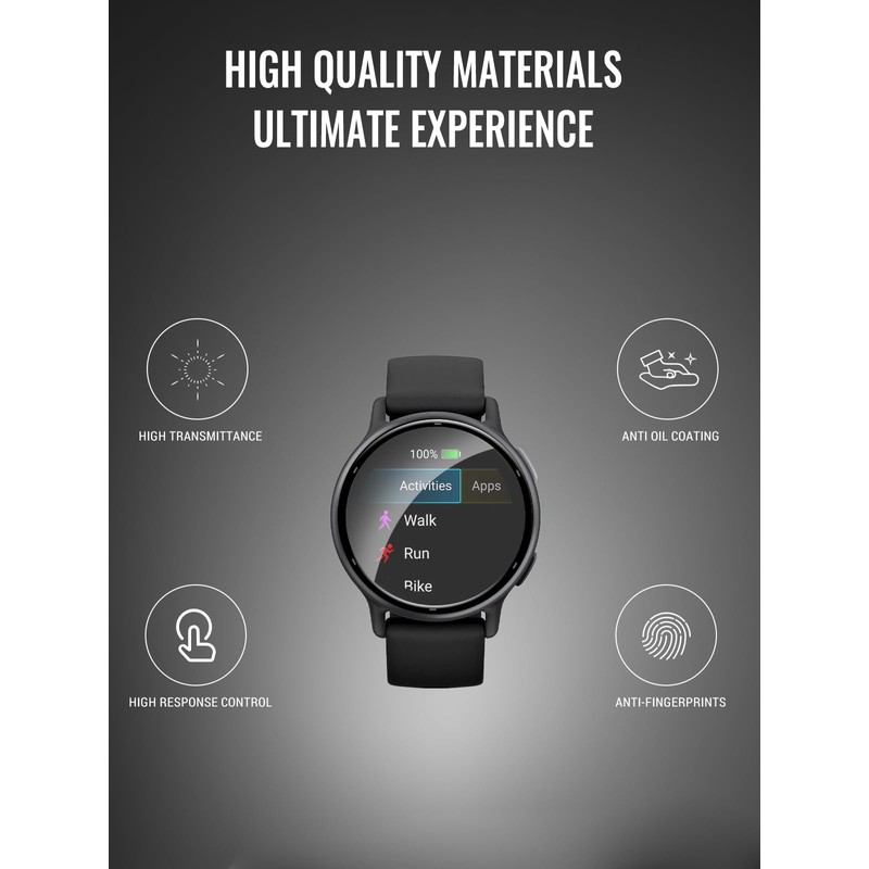 UYRUREL Screen Protector for Garmin Vivoactive 6, High-definition Scratch Resistant