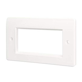 Computer Spares 4 Module Double Gang Face Plate for Euro AV Modules Wall Outlet (Rounded)