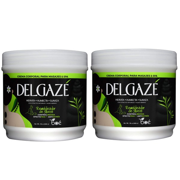 DELGAZE Natural Cream for Massage & Spa 16oz by BOE"Pack of 2"