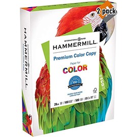 Hammermill Paper, Premium Color Copy Paper 8.5 x 11 Paper, Letter Size, 28lb Paper, 100 Bright, 1 Ream / 500 Sheets (102467R) Acid Free Paper - 2 Pack