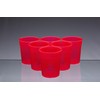 AIOS Dishwasher Safe Stackable Neon Red Plastic Cups/Beakers/Tumblers 250ml (Set