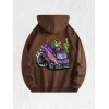 Monster Flame Van Graphic Hoodie 100% Cotton US Warehouse 7