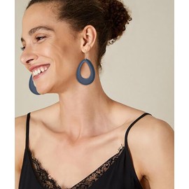 Rumnoke Wood Earrings 2 Pairs Natural Wooden Earrings for Women Teardrop Dangle Earring Gifts Blue