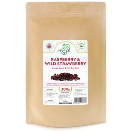 Raspberry & Wild Strawberry Loose Tea – Refreshing Fruit and Herbal Tea – with Hibiscus & Rose Peel & Raisins & Chokeberry (300g)