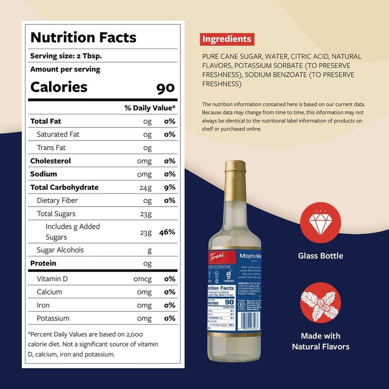 Torani Sugar Free Syrup, Lime Flavoring for Drinks, Zero Calorie,