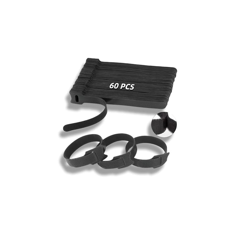 Ruistli Organizador de Cables?60 Pcs-12 * 20cm?Velcr
