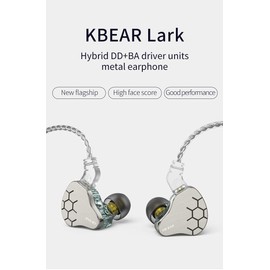H HIFIHEAR KBEAR Lark 1BA+1DD in Ear Monitor,HiFi Bass in Ear Earphone, IEM Wired Headphones, HiFi Stereo Sound Earphones Noise Cancelling Ear Buds with 0.75mm 2pins Cable(with Mic,Gray)