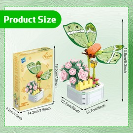 ARONRAVE Flower Building Blocks Set, Clamping Blocks Flowers Artificial Flowers Set Flowers Building Toy Sets Building Blocks Flower Bricks Botanical Collection Building Blocks Toy Home Decoration