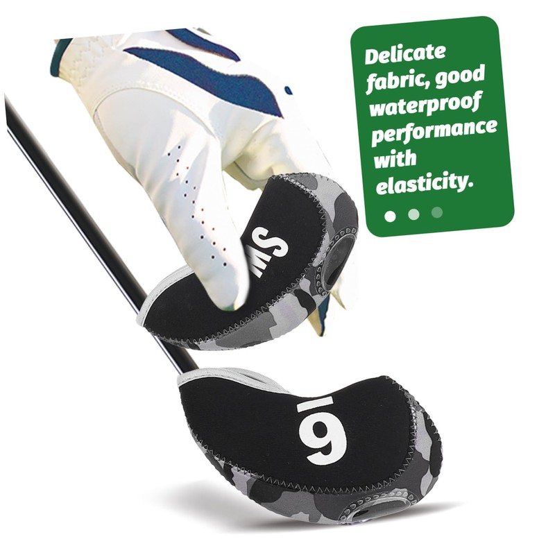 Kisangel 10pcs Golf Club Headcovers Magnetic Putter Covers Neoprene Golfing