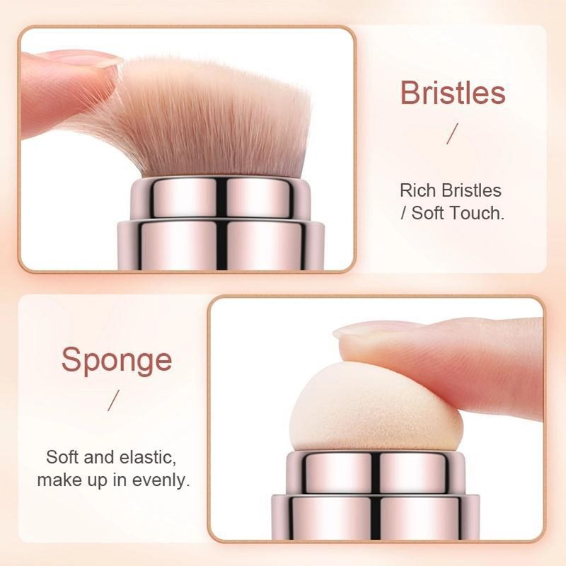 4 in 1 Makeup Brush Soft Bristles Elastic Sponge Head