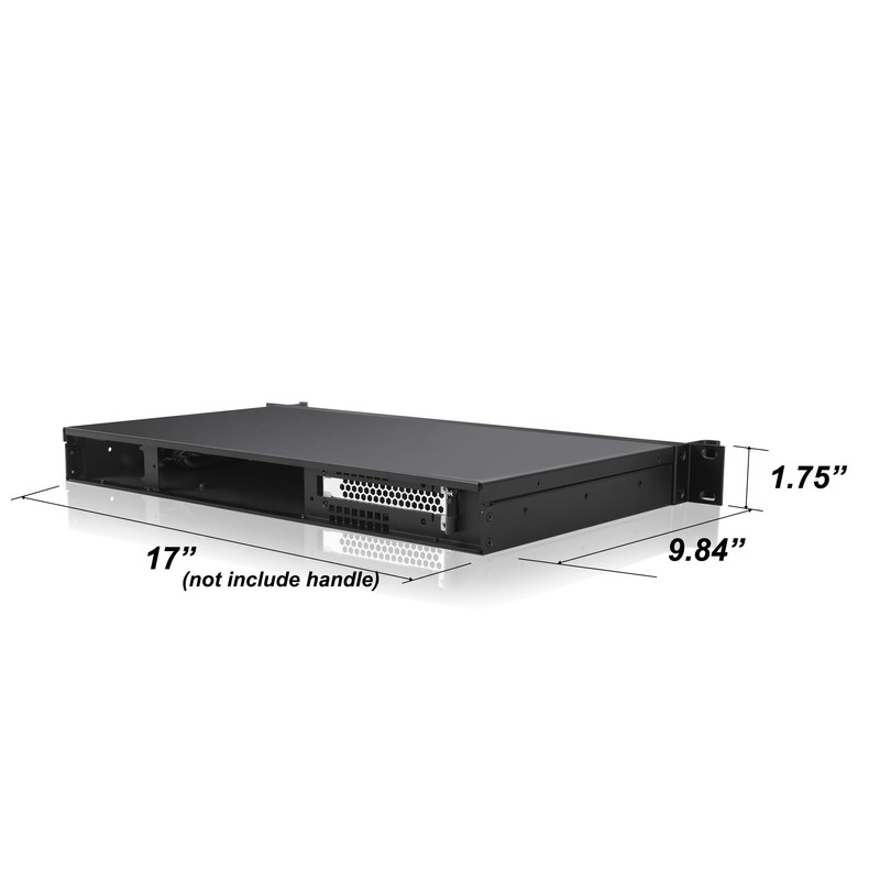 Rackchoice 1U Compact Server/Desktop mini-ITX Chassis - 9.84" Depth,Supports Mini-ITX
