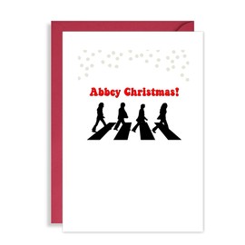 Funny Beatles Christmas Card - Abbey Xmas! Cute Festive card for him/her husband/wife/Dad