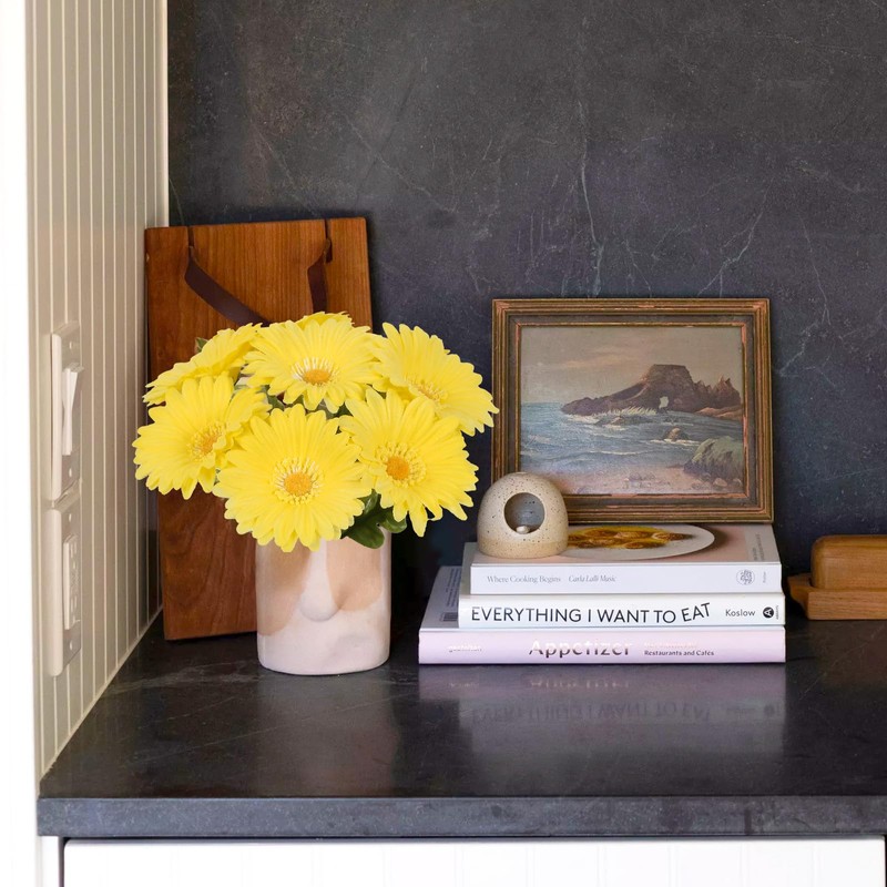 ICBOX 8PCS Yellow Fake Daisies Small Artificial Flowers 11.8” Daisy