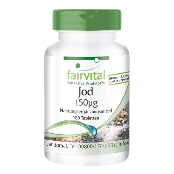 180 Tablets, Vegetarian Tablets Hochdosiert 150 mcg Iodine (Potassium Iodide)