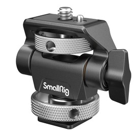 SMALLRIG Monitor Mount Rotates 360 Degrees Left and Right/Adjusts 180 Degrees Front and Back/For 5/8 inches and 7/8 inches Monitors/With Extendable Positioning Pins and Cold Shoe Bracket 2905B