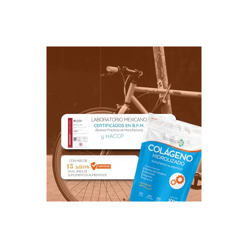 Colágeno Hidrolizado Adicionado con Magnesio y Vitamina C, 300 g