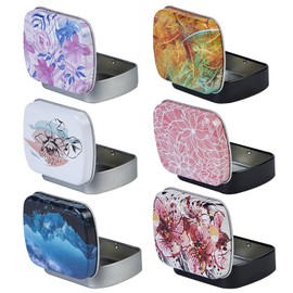 Auswalar 6 PCS Mini Metal with Lid Portable Storage Box,for Items,Earplugs, Pills, Tiny Bead, Nail, Jewelry Findings (2)