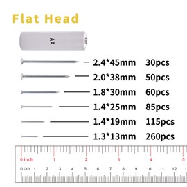 Maexxna Hardware Nails Assortment Kit, 600PCS Galvanized Nails, Picture Hanging Nails, Includes Finish, Wire, Common, Brad Nails