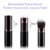 Grevosea Retractable Blusher Brush with Cover, 2 Pack Travel Makeup