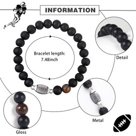 Football Bracelet Gifts for Teen Boys,Graduation Back to School Birthday Christmas Gifts for Son Nephew Grandson Brother (coach)