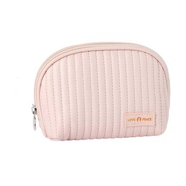 Duleylv Small Makeup Bag for Purse Mini Cosmetic Pouch Waterproof Makeup Organizer for Women Small Cosmetic Bag PU Leather Travel Makeup Bag Lipstick Bag with Zipper Pink
